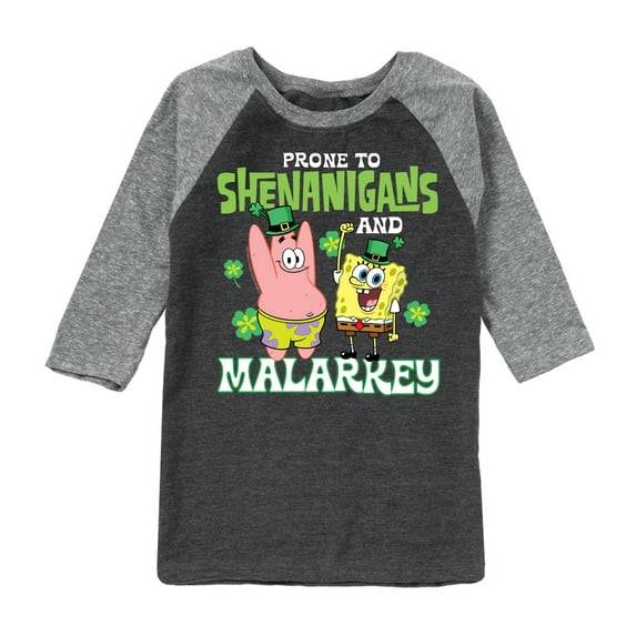 SpongeBob SquarePants - Prone To Shenanigans And Malarkey - Toddler And Youth Raglan Graphic T-Shirt