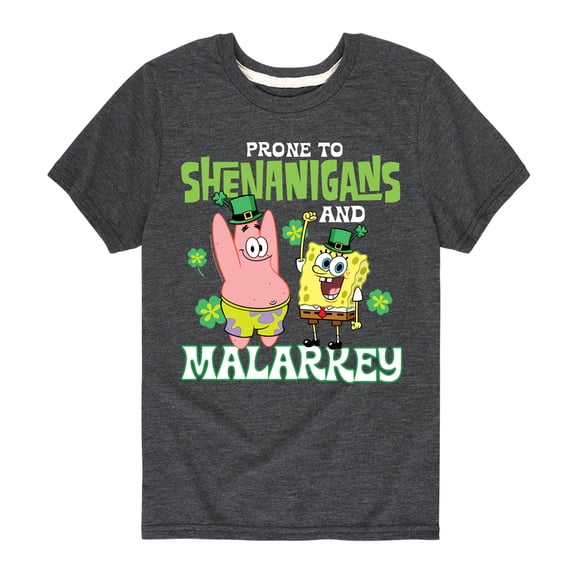 SpongeBob SquarePants - Prone To Shenanigans And Malarkey - Toddler And Youth Short Sleeve Graphic T-Shirt