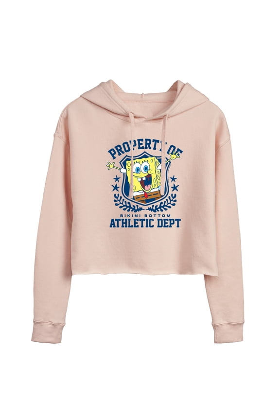 - Property Of Bb Athletic Dept - Juniors Cropped Pullover Hoodie