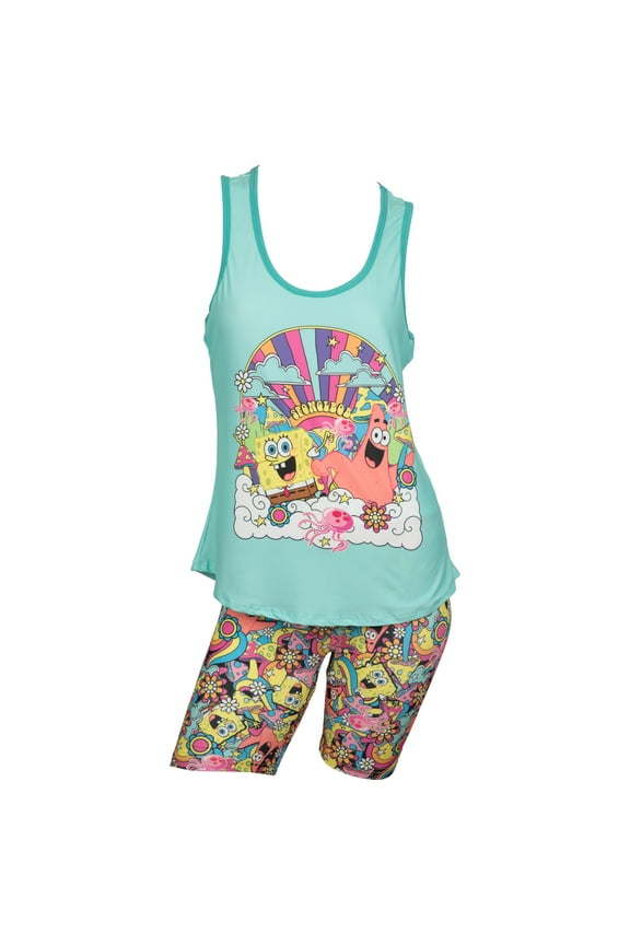 Psychadelic Fields Racer Back Tank and Shorts Sleepwear Set-Small