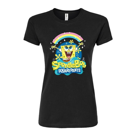 SpongeBob SquarePants - Rainbow Spongebob - Juniors Fitted Graphic T-Shirt