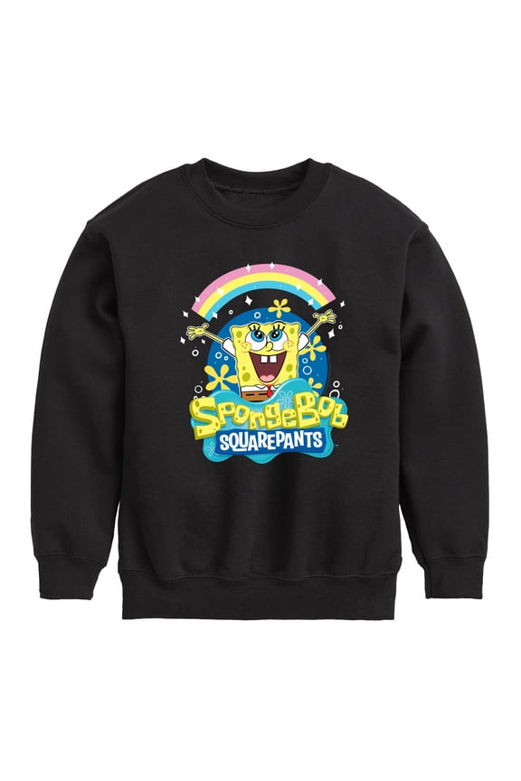 - Rainbow Spongebob - Toddler & Youth Crewneck Fleece Sweatshirt