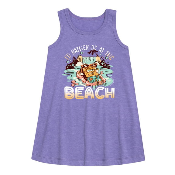 SpongeBob SquarePants - Rather Be At Beach - Toddler & Youth Girls A-line Dress