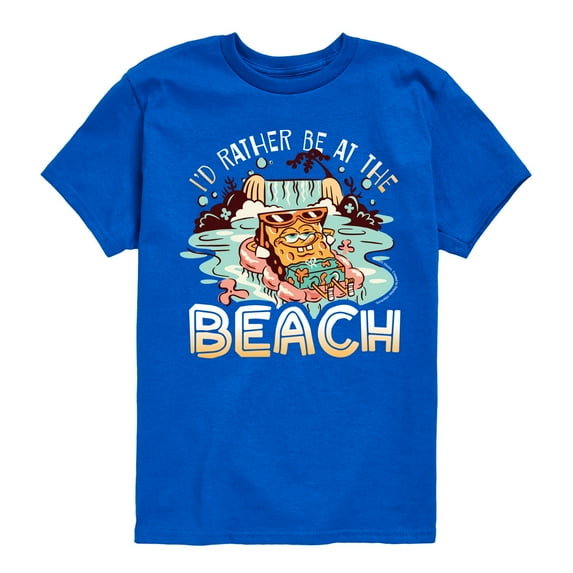 SpongeBob SquarePants - Rather Be At Beach - Toddler & Youth Short Sleeve Graphic T-Shirt