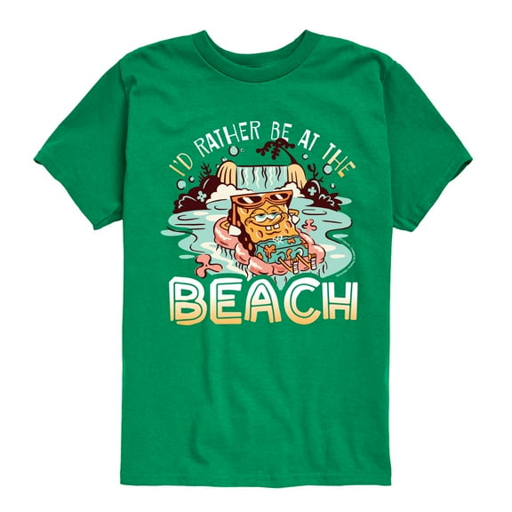 SpongeBob SquarePants - Rather Be At Beach - Toddler & Youth Short Sleeve Graphic T-Shirt