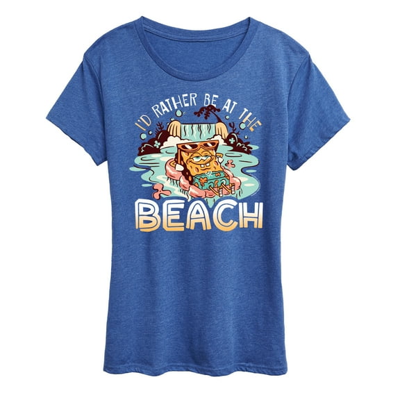 SpongeBob SquarePants - Rather Be At Beach - Women's Short Sleeve Graphic T-Shirt