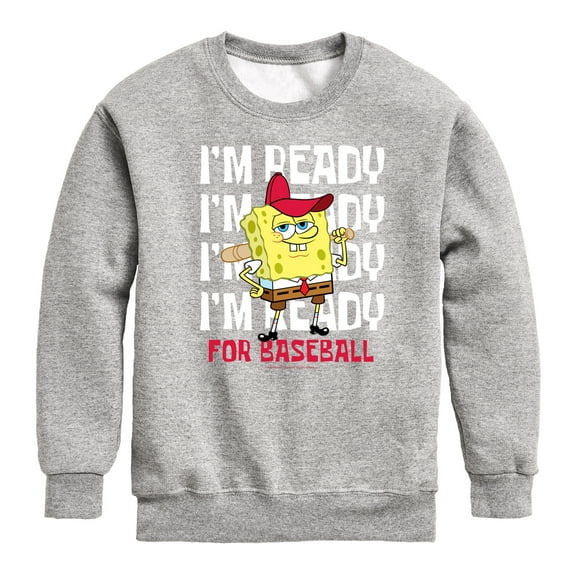 SpongeBob SquarePants - Ready For Baseball - Toddler And Youth Crewneck Fleece Sweatshirt