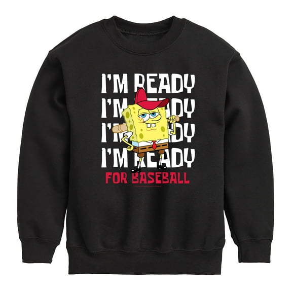 SpongeBob SquarePants - Ready For Baseball - Toddler And Youth Crewneck Fleece Sweatshirt