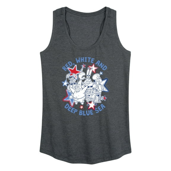 SpongeBob SquarePants - Red, White Deep Blue Sea - Women's Racerback Tank Top