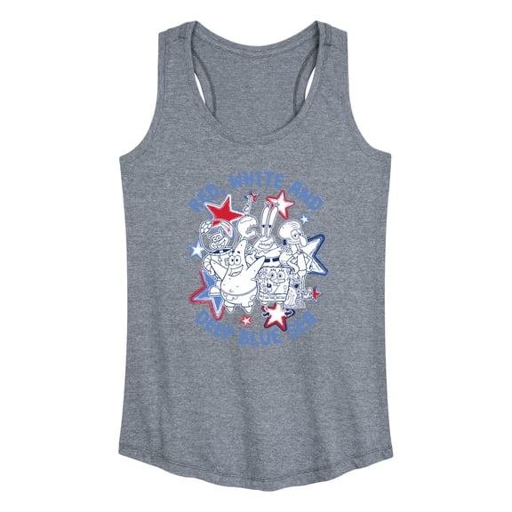 SpongeBob SquarePants - Red, White Deep Blue Sea - Women's Racerback Tank Top