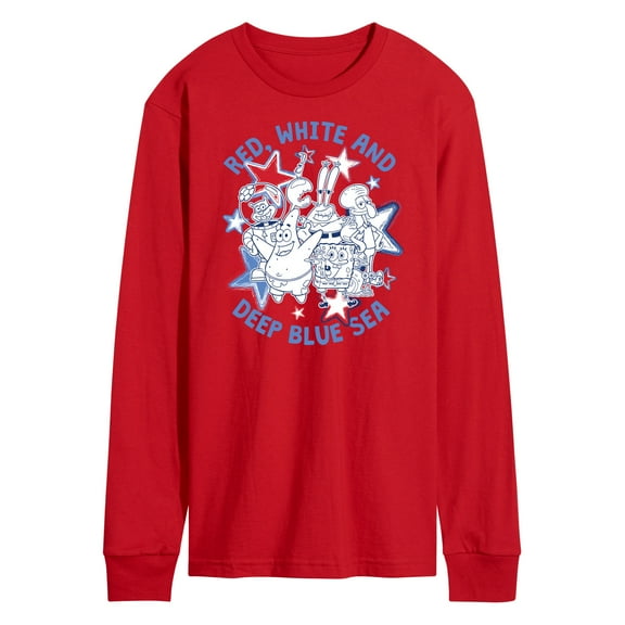 SpongeBob SquarePants - Red, White and Deep Blue Sea - Men's Long Sleeve T-Shirt