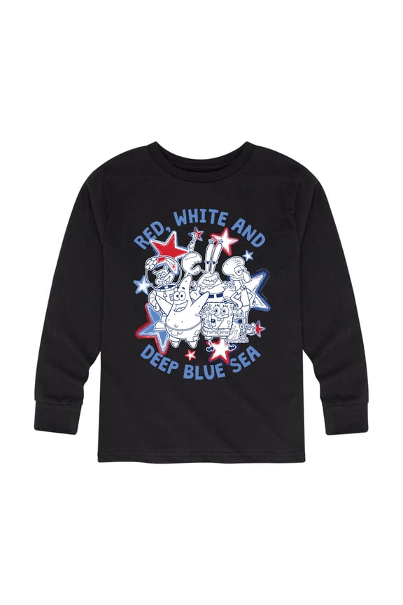 - Red, White and Deep Blue Sea - Toddler And Youth Long Sleeve Graphic T-Shirt