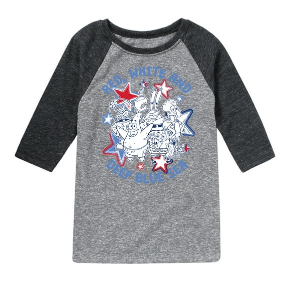 SpongeBob SquarePants - Red, White and Deep Blue Sea - Toddler And Youth Raglan Graphic T-Shirt