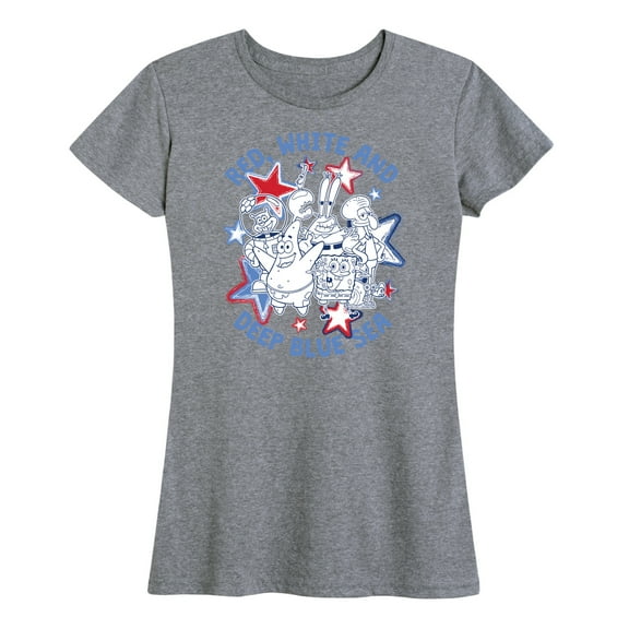 SpongeBob SquarePants - Red, White, and Deep Blue Sea - Women's Short Sleeve Graphic T-Shirt
