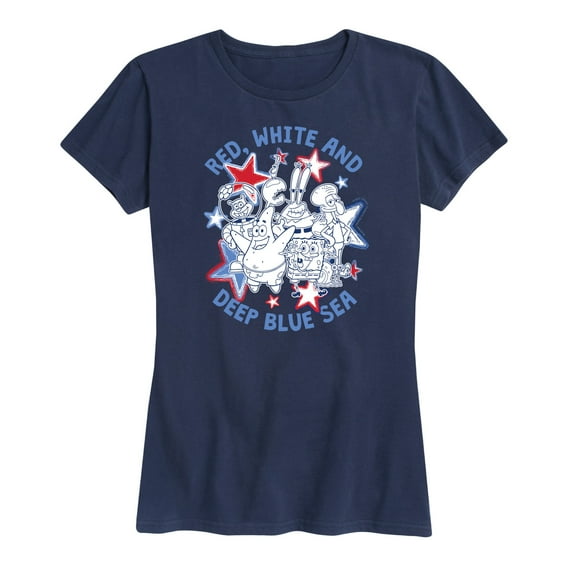 SpongeBob SquarePants - Red, White, and Deep Blue Sea - Women's Short Sleeve Graphic T-Shirt
