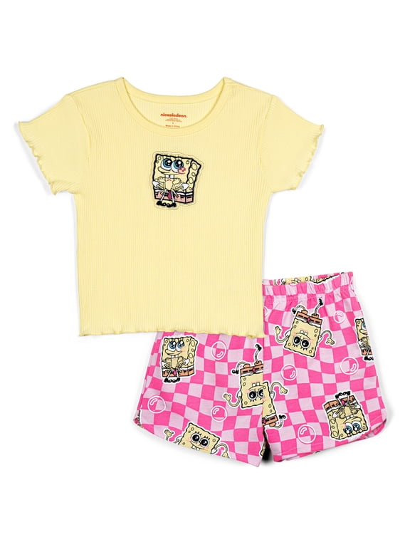 Ribbed T-Shirt and French Terry Shorts Outfit Set Toddler to Big Kid