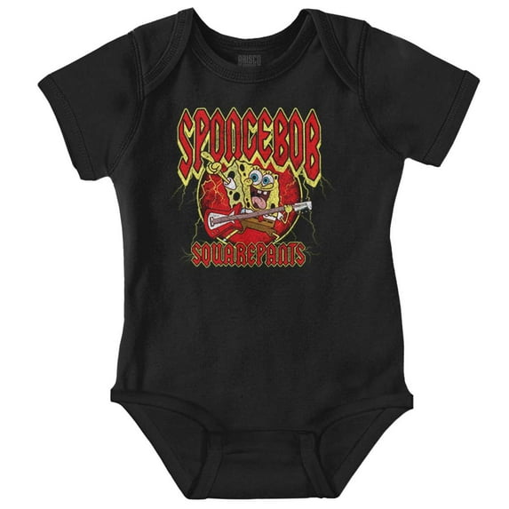 SpongeBob SquarePants Rock N Roll Romper Boys or Girls Infant Baby Brisco Brands 12M