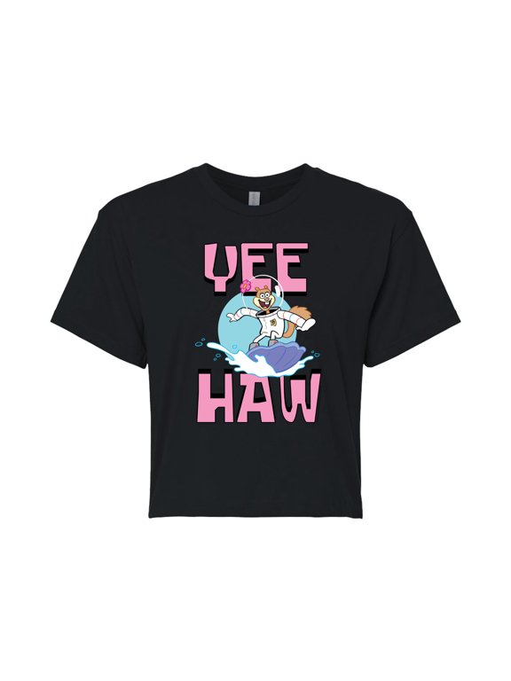 - Sandy Cheeks Women's Cropped Graphic T-Shirt