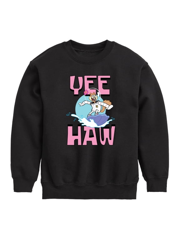 - Sandy Cheeks Boys' Graphic Long Sleeve Fleece Sweatshirt