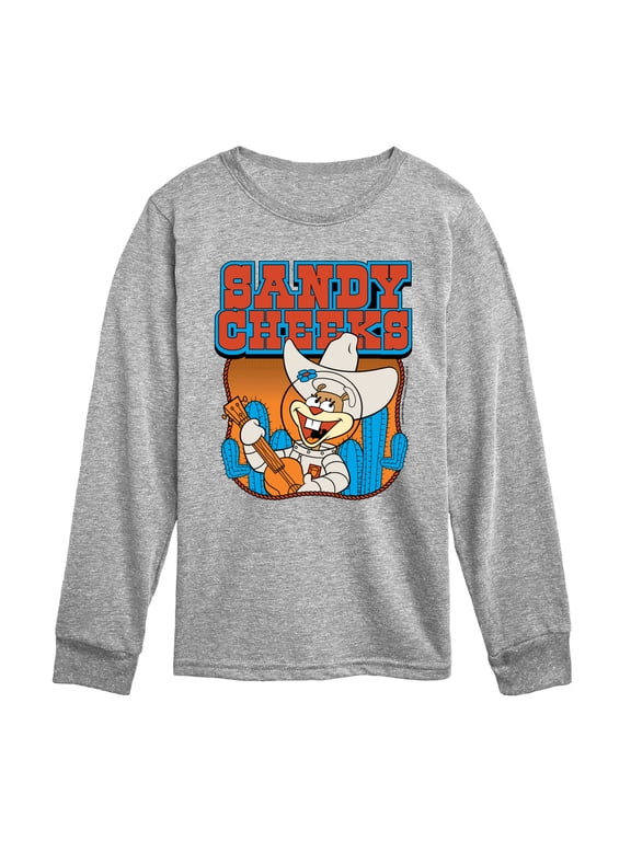 - Sandy Cheeks Western Boys' Long Sleeve Graphic T-Shirt