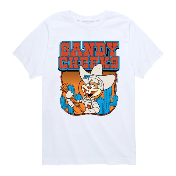 SpongeBob SquarePants - Sandy Cheeks Western - Youth Boys Short Sleeve Graphic T-Shirt