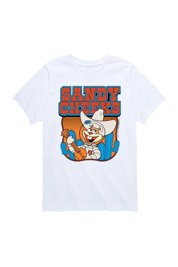 - Sandy Cheeks Western - Youth Boys Short Sleeve Graphic T-Shirt