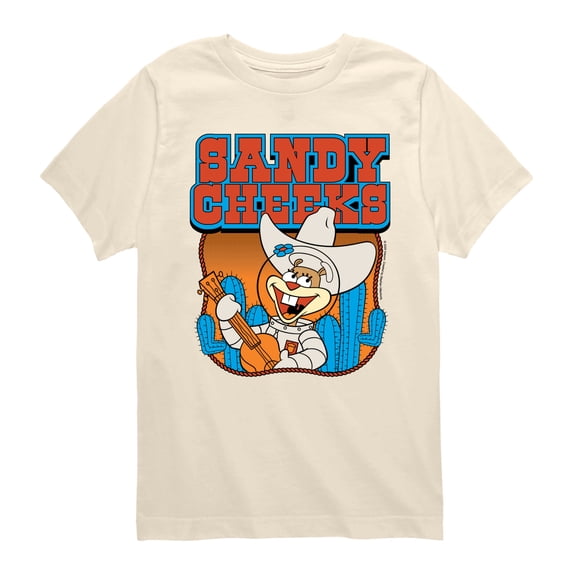 SpongeBob SquarePants - Sandy Cheeks Western - Youth Boys Short Sleeve Graphic T-Shirt