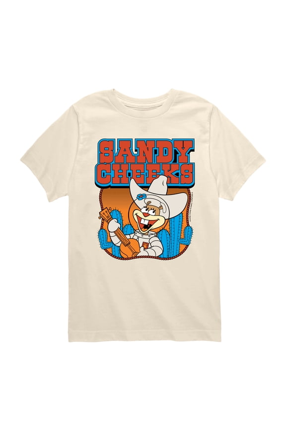 - Sandy Cheeks Western - Youth Boys Short Sleeve Graphic T-Shirt