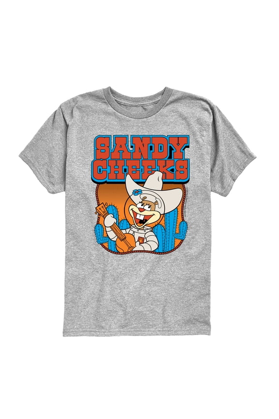 - Sandy Cheeks Western - Youth Boys Short Sleeve Graphic T-Shirt