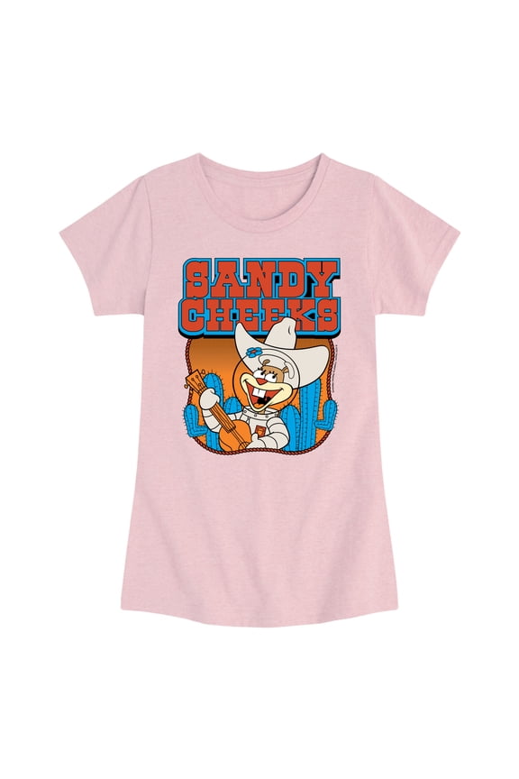- Sandy Cheeks Western - Youth Girls Fitted Short Sleeve T-Shirt