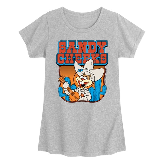 SpongeBob SquarePants - Sandy Cheeks Western - Youth Girls Fitted Short Sleeve T-Shirt