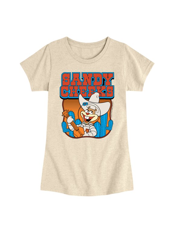 - Sandy Cheeks Western Girls' Fitted Short Sleeve Graphic T-Shirt