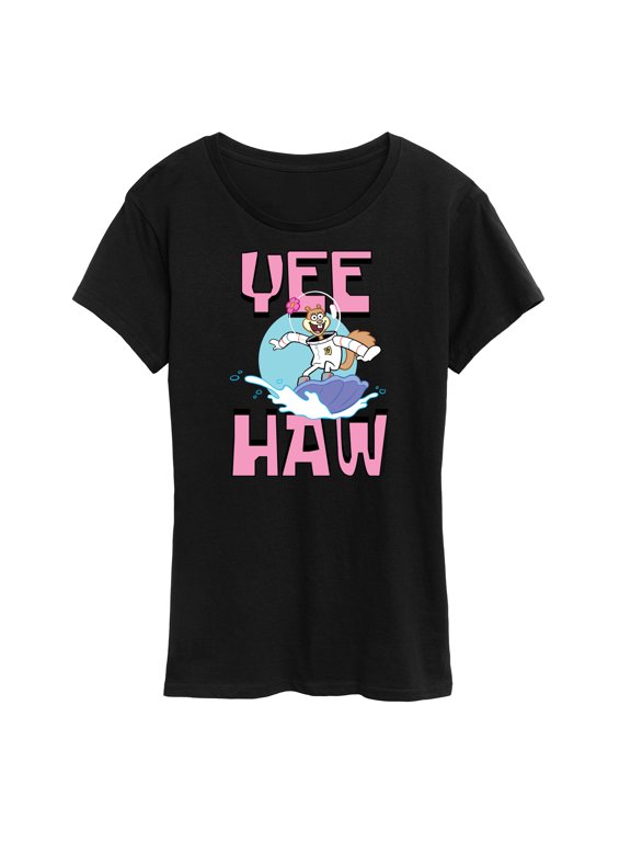 - Sandy Cheeks Yee Haw Clam Surfing Women's Short Sleeve Graphic T-Shirt