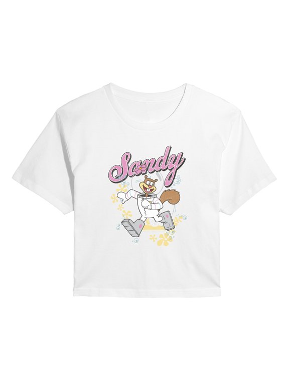 - Sandy Squirrel Run - Juniors Cropped Graphic T-Shirt