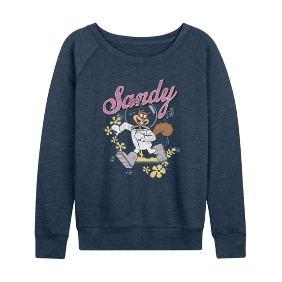 SpongeBob SquarePants - Sandy Squirrel Run - Women's French Terry Long Sleeve Pullover