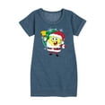 thumbnail image 1 of SpongeBob SquarePants - Santa Spongebob - Toddler & Youth Girls Fleece Dress, 1 of 6