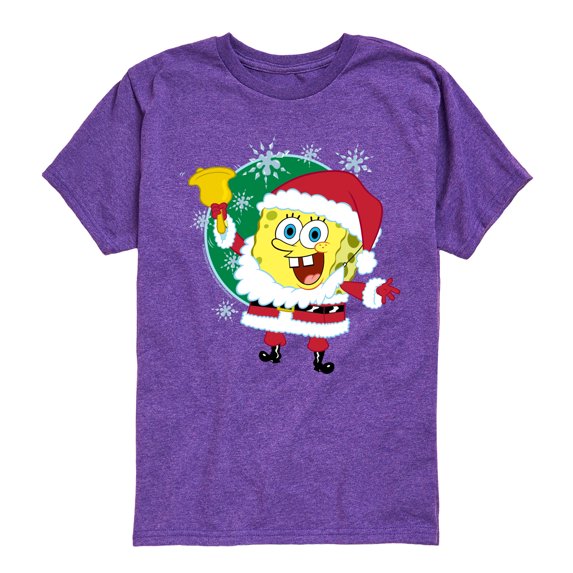 SpongeBob SquarePants - Santa Spongebob - Toddler & Youth Short Sleeve Graphic T-Shirt