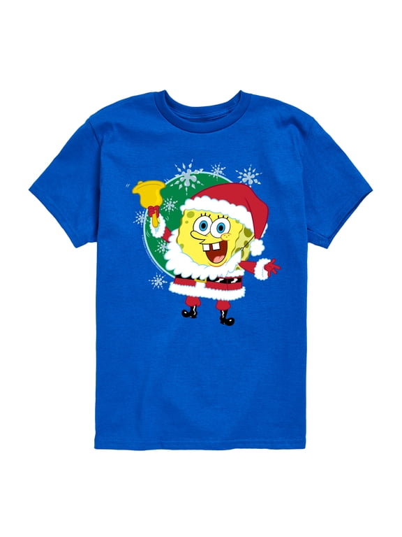 - Santa Spongebob Boys' Short Sleeve Graphic T-Shirt