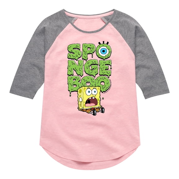 SpongeBob SquarePants - Scardey Pants - Girls Shirt Tail Raglan