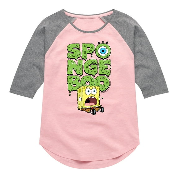 SpongeBob SquarePants - Scardey Pants - Girls Shirt Tail Raglan