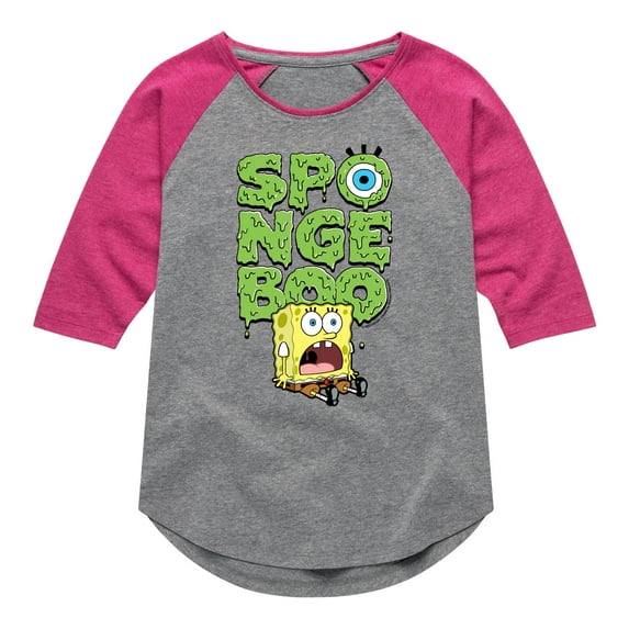 SpongeBob SquarePants - Scardey Pants - Girls Shirt Tail Raglan