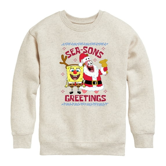SpongeBob SquarePants - Seasons Greetings Bikini Bottom - Toddler & Youth Crewneck Fleece Sweatshirt