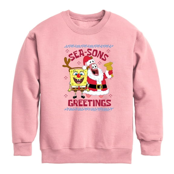 SpongeBob SquarePants  - Seasons Greetings Bikini Bottom  - Toddler & Youth Crewneck Fleece Sweatshirt