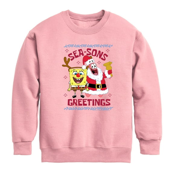 SpongeBob SquarePants - Seasons Greetings Bikini Bottom - Toddler & Youth Crewneck Fleece Sweatshirt