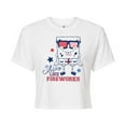 thumbnail image 1 of SpongeBob SquarePants - Shine Like Fireworks - Juniors Cropped Cotton Blend T-Shirt, 1 of 6