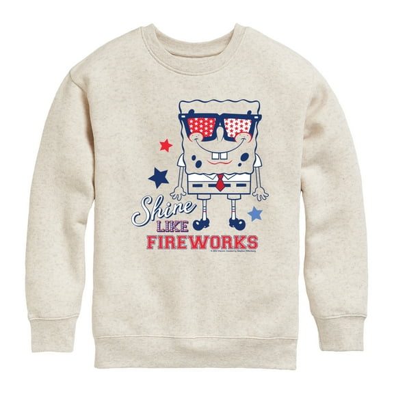 SpongeBob SquarePants - Shine Like Fireworks - Toddler & Youth Crewneck Fleece Sweatshirt
