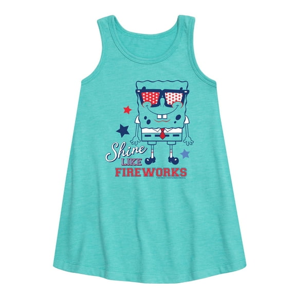 SpongeBob SquarePants - Shine Like Fireworks  - Toddler & Youth Girls A-line Dress