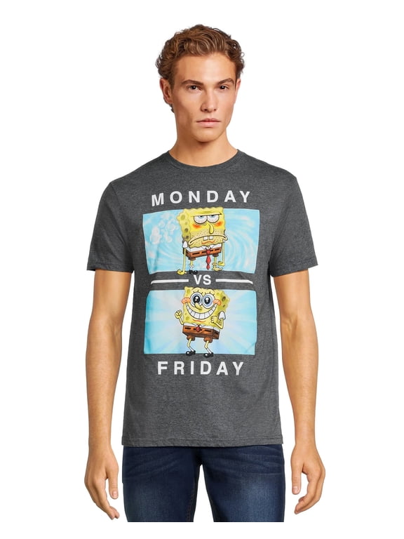 SpongeBob SquarePants Shirt Men's Monday Vs Friday Short Sleeve Tee