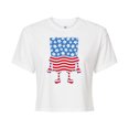 thumbnail image 1 of SpongeBob SquarePants - Silhouette Stars Stripes - Juniors Cropped Cotton Blend T-Shirt, 1 of 6