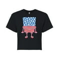 thumbnail image 1 of SpongeBob SquarePants - Silhouette Stars Stripes - Juniors Cropped Cotton Blend T-Shirt, 1 of 6